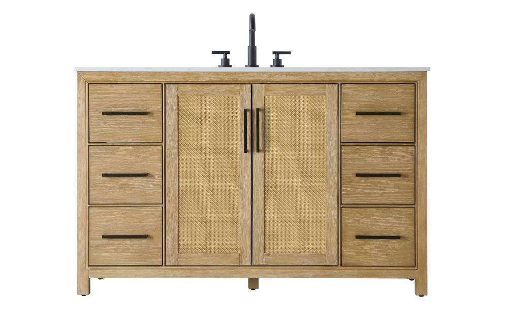Vanity Cabinet 2Dr 6Dw 54x21.5x35 Linen Oak
