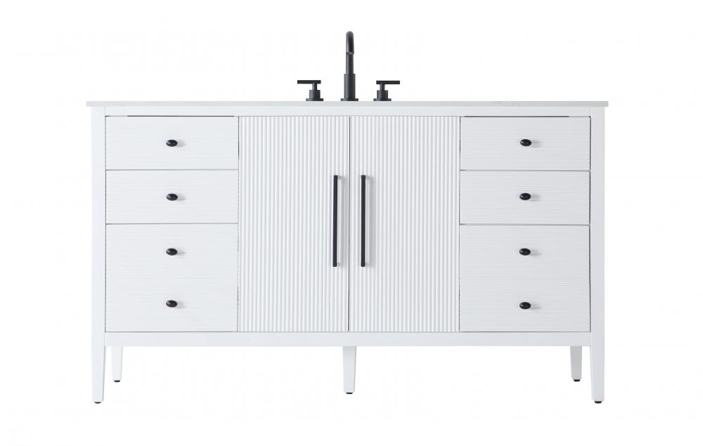 Vanity Cabinet 2Dr 6Dw 60x21.5x35 White