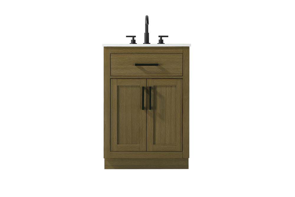 Vanity Cabinet 2Dr1Dw 24"W x 22"D x 35''H Chestnut Brown