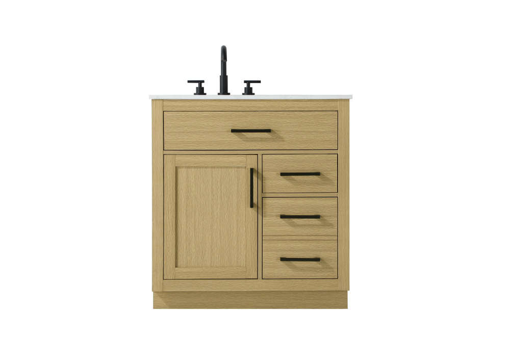 Vanity Cabinet 1Dr3Dw 32"W x 22"D x 35''H Honey Brown