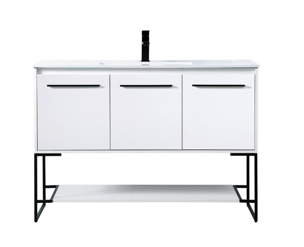 48 inch  Single Bathroom Vanity in White