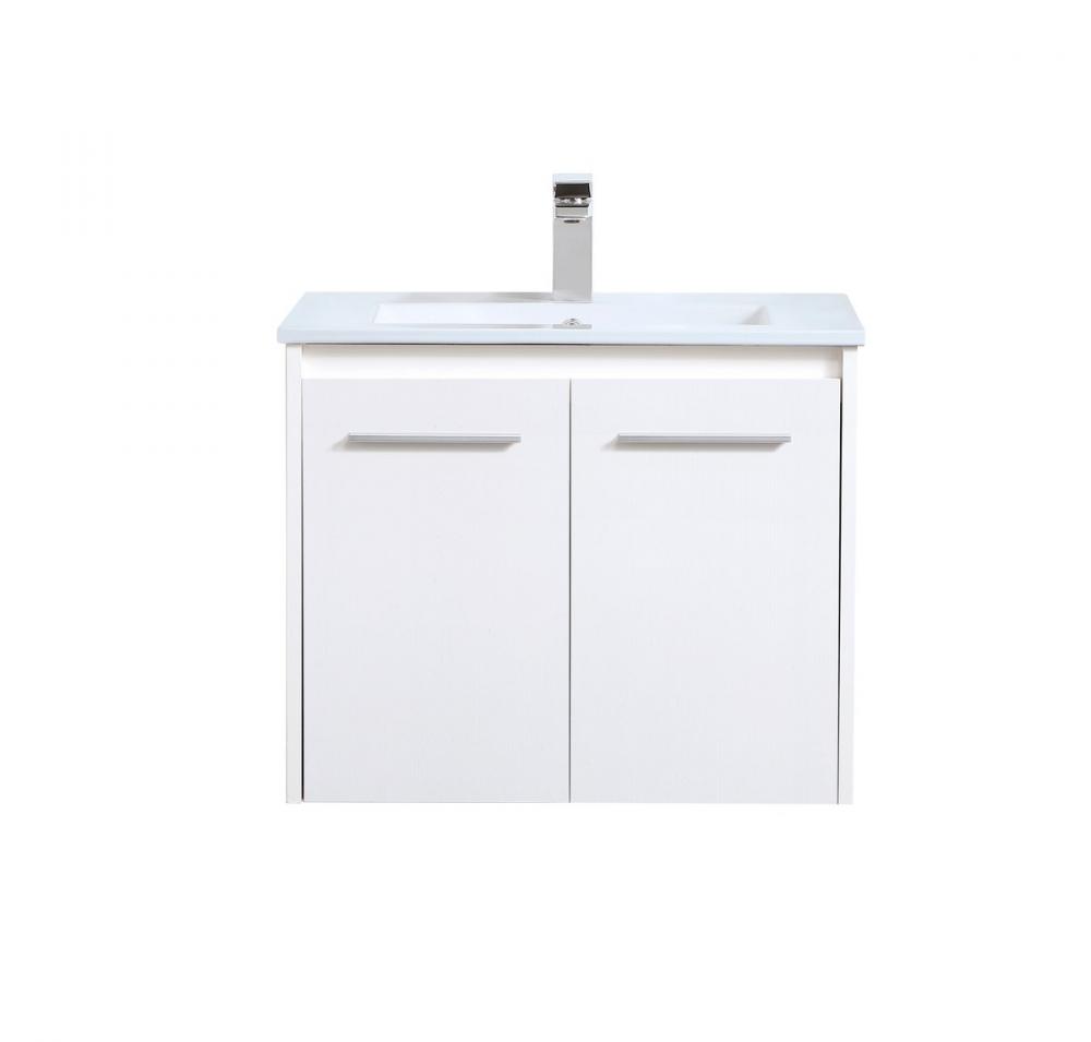 24 inch  Single Bathroom Floating Vanity in White