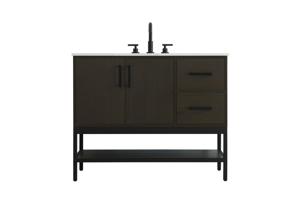 Vanity Cabinet 2Dr2Dw 42"x22"x34" Mocha Brown
