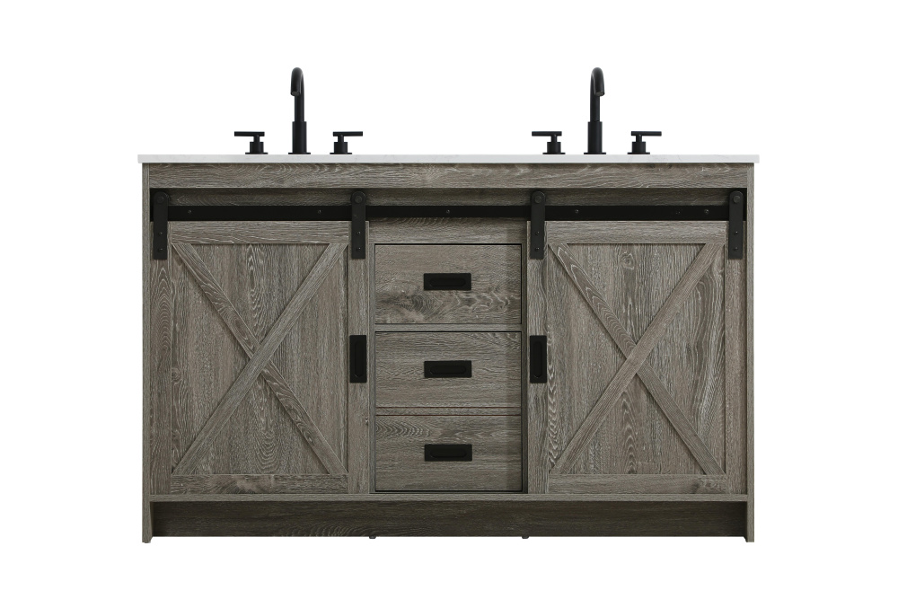 Vanity Cabinet 2Dr 2Dw 54''x34''x22'' Rustic Grey