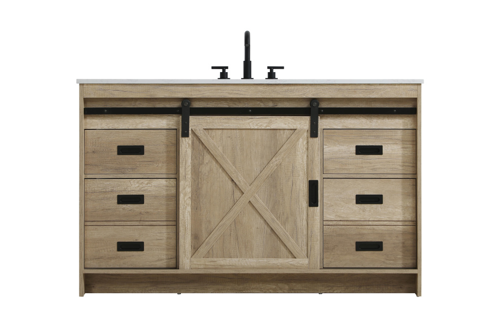Vanity Cabinet 1Dr 4Dw 54''x34''x22'' Natural Oak