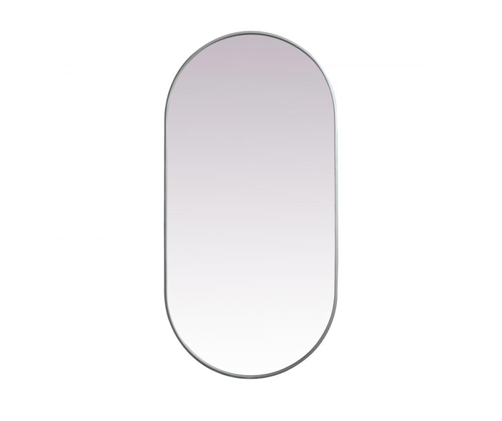 Metal Frame Oval Mirror 30x60 Inch in Silver