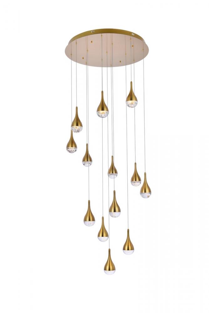 Amherst 30 inch LED chandelier in satin gold