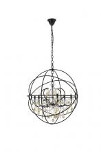 Elegant 1130D32DB-GT/RC - Geneva 6 light Dark Bronze Chandelier Golden Teak (Smoky) Royal Cut crystal