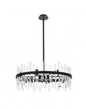 Elegant 2200D32BK - Serena 32 inch crystal round chandelier in black