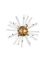 Elegant 2502W18SG - Sienna 18 inch crystal rod wall sconce in gold