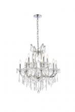 Elegant 2800D27C/RC - Maria Theresa 13 light Chrome Chandelier Clear Royal Cut Crystal
