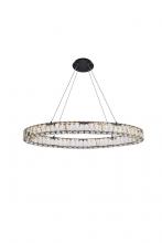 Elegant 3503D36BK - Monroe 36 inch LED oval Single pendant in black