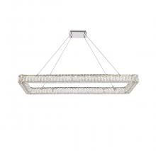Elegant 3504D50L1C - Monroe 50 inch LED Single rectangle pendant in chrome