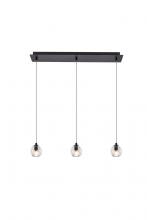 Elegant 3505D28BK - Eren 3 lights Black pendant