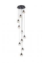 Elegant 3505G11BK - Eren 10 lights black pendant