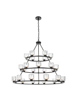 Elegant 5100L348BK - Cadence 48 inch Three-Tier Chandelier in Black