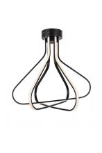 Elegant 5105F26BK - Dahlia 3 light in Black Flush mount