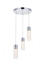 Elegant 5200D12C - Constellation 3 light Chrome LED Pendant