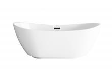 Elegant BT10367GW-MBK - Bathtub 66.9x28.3x26 GW with MBK drain kit
