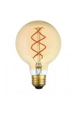 Elegant G25LED302-6PK - LED Decorative Helix vertical 2000K nostaligic filament 6 watts 300 lumens amber tint G25