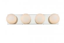 Elegant LD7303W31CH - Jaylin 4 light Chrome and frosted white Bath Sconce