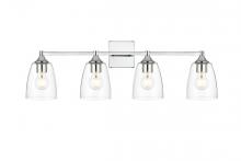 Elegant LD7307W32CH - Gianni 4 light Chrome and Clear Bath Sconce
