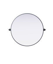 Elegant MR6G30BLK - Metal Frame Round Mirror D30" Black