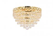 Elegant V1902F14G/RC - Century 4 light Gold Flush Mount Clear Royal Cut Crystal