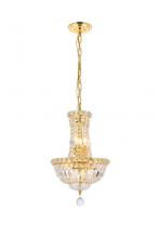 Elegant V2528D12G/RC - Tranquil 6 light Gold Pendant Clear Royal Cut Crystal
