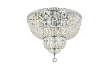 Elegant V2528F20C/RC - Tranquil 10 light Chrome Flush Mount Clear Royal Cut Crystal