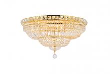 Elegant V2528F24G/RC - Tranquil 12 light Gold Flush Mount Clear Royal Cut Crystal