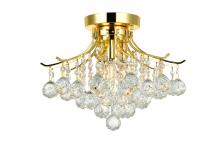 Elegant V8000F16G/RC - Toureg 3 light Gold Flush Mount Clear Royal Cut Crystal