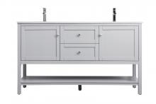 Elegant VF22260DGR - Vanity Cabinet 2dr 2dw W60"D21.5"H35" Grey