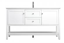 Elegant VF22260WH - Vanity Cabinet 2dr 1dw W60"D21.5"H35" White