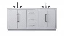 Elegant VF29072DGR - Vanity Cabinet 4Dr 3Dw W72"xD21.5"xH34" Grey