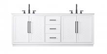 Elegant VF29084DWH - Vanity Cabinet 4Dr 3Dw W84"xD21.5"xH34" White