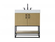 Elegant VF29230MHB - Vanity Cabinet 2Dr 30x21.5x34 Honey Brown