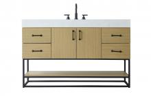 Elegant VF29254MHB - Vanity Cabinet 2Dr 4Dw 54x21.5x34 Honey Brown