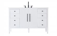 Elegant VF29654WH - Vanity Cabinet 2Dr 6Dw 54x21.5x35 White