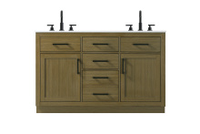 Elegant VF29754DMCB - Vanity Cabinet 2Dr5Dw 54"W x 22"D x 35''H Chestnut Brown