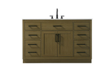 Elegant VF29754MCB - Vanity Cabinet 2Dr7Dw 54"W x 22"D x 35''H Chestnut Brown