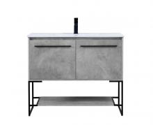 Elegant VF42040CG - 40 inch  Single Bathroom Vanity in Concrete Grey