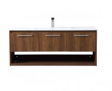 Elegant VF43048WB - 48 inch  Single Bathroom Floating Vanity in Walnut Brown