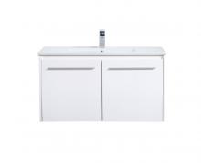 Elegant VF44036WH - 36 inch  Single Bathroom Floating Vanity in White