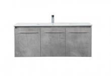 Elegant VF44048CG - 48 inch  Single Bathroom Floating Vanity in Concrete Grey