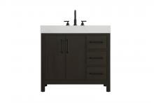 Elegant VF60636MMB - Vanity Cabinet 2DR 3DW 36"W x 22"D x 34"H Mocha Brown