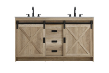 Elegant VF90560DNT - Vanity Cabinet 2Dr 2Dw 60''x34''x22'' Natural Oak