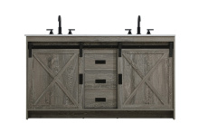 Elegant VF90560DRG - Vanity Cabinet 2Dr 2Dw 60''x34''x22'' Rustic Grey