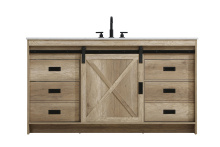 Elegant VF90560NT - Vanity Cabinet 1Dr 4Dw 60''x34''x22'' Natural Oak