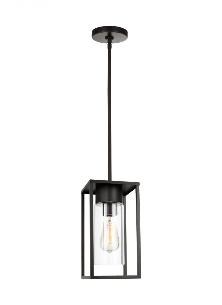 Vado transitional 1-light LED outdoor exterior ceiling hanging pendant lantern in antique bronze